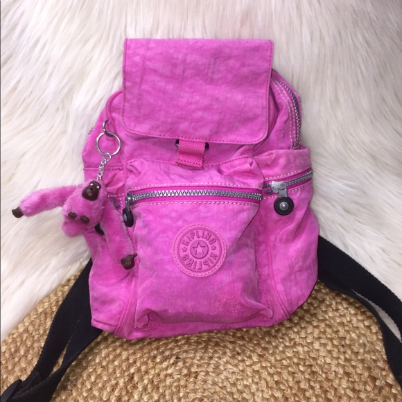 KIPLING PINK NYLON SMALL BACKPACK BAG
